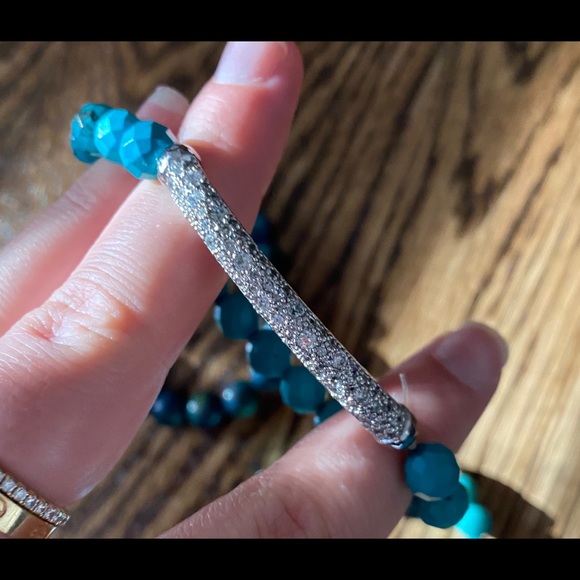 Set of 4 blue beaded bracelets - Picture 3 of 4